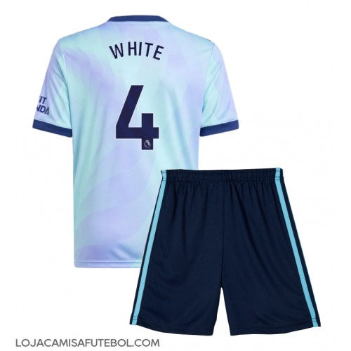 Camisa de Futebol Arsenal Ben White #4 Equipamento Alternativo Infantil 2024-25 Manga Curta (+ Calças curtas)